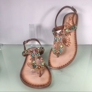 Naughty Monkey Crystal Embellished Sandals Size 8